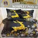 Komplet Pościeli Milano 3el. 160/200 Złote Renifery