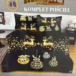 Komplet Pościeli Milano 3el. 160/200 D16 Złote Renifery
