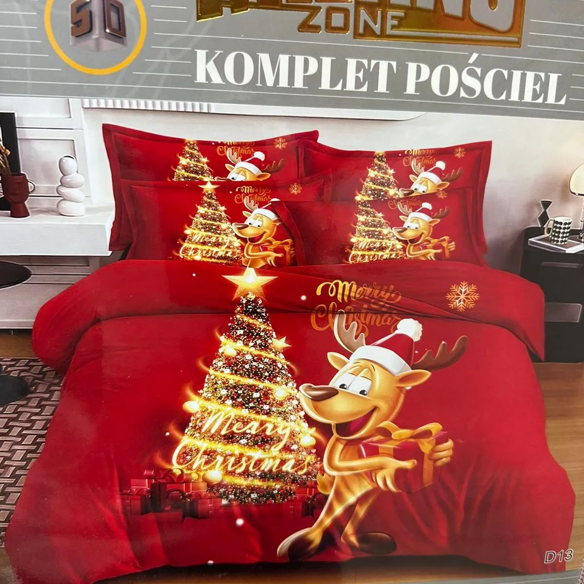 Komplet Pościeli 3cz 160/200 Milano Zone Bożonarodzeniowy