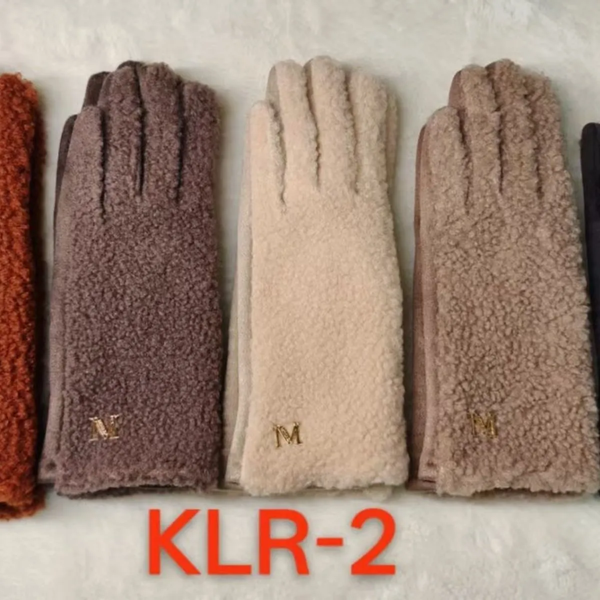 Rękawiczki damskie futerkowe M, 6 kolorów, KLR-2