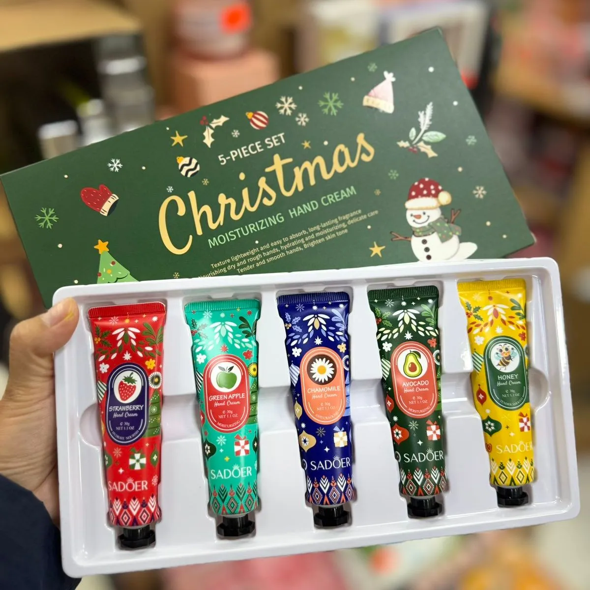 Zestaw 5 kremów do rąk nawilżających Sadoer Christmas Set