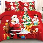 Komplet Pościeli Świąteczny Santa 160/200 4el