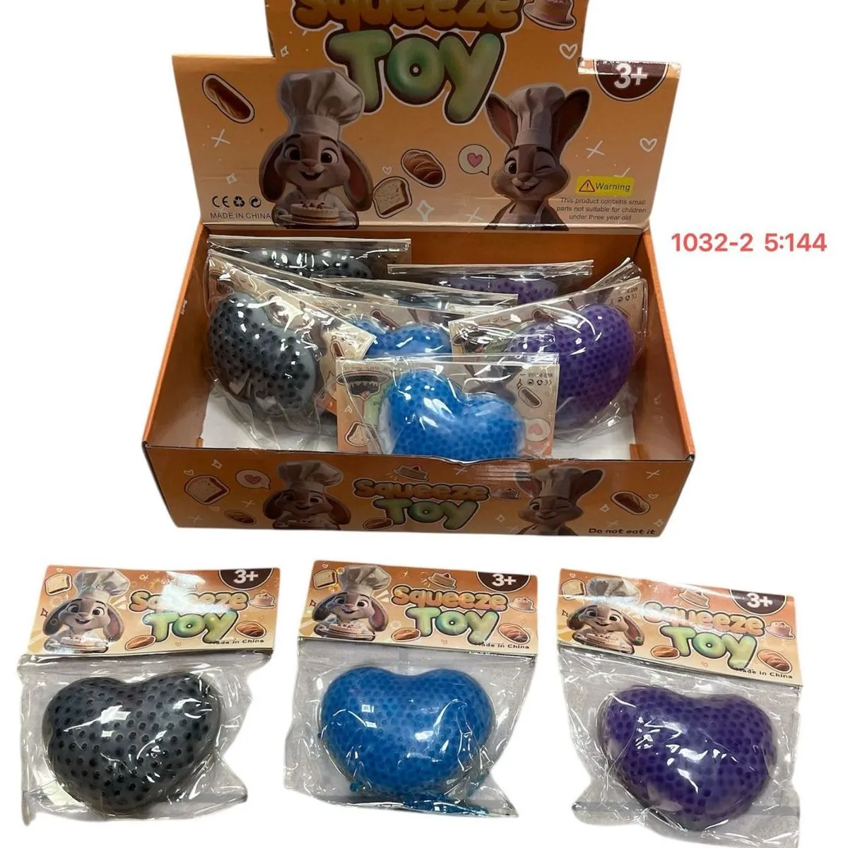 Gniotki Squeeze Toys serce, 3+ lat, 12 szt/opak.