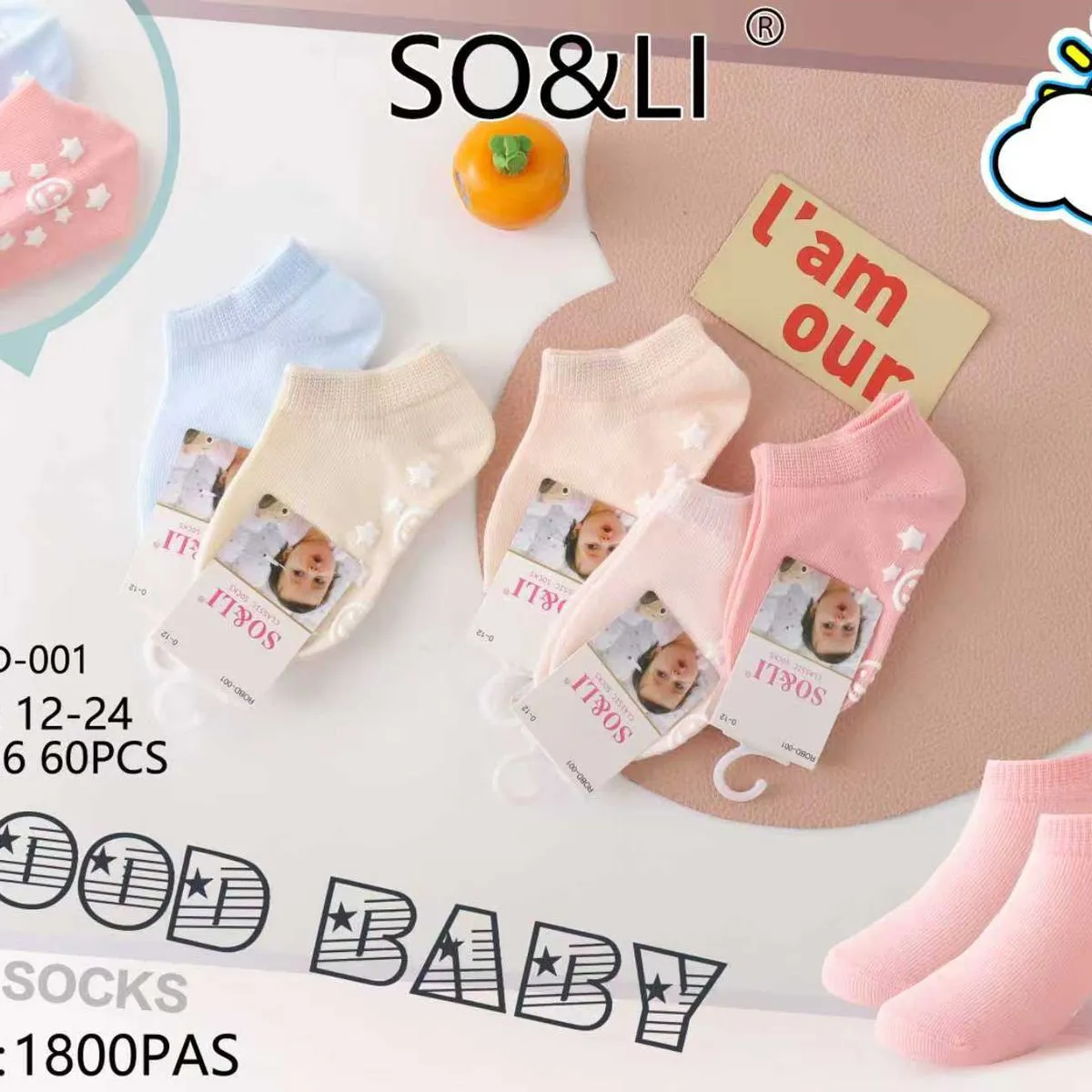 Skarpetki dla niemowląt SO&LI Good Baby, rozmiar 0-12/24-36msc