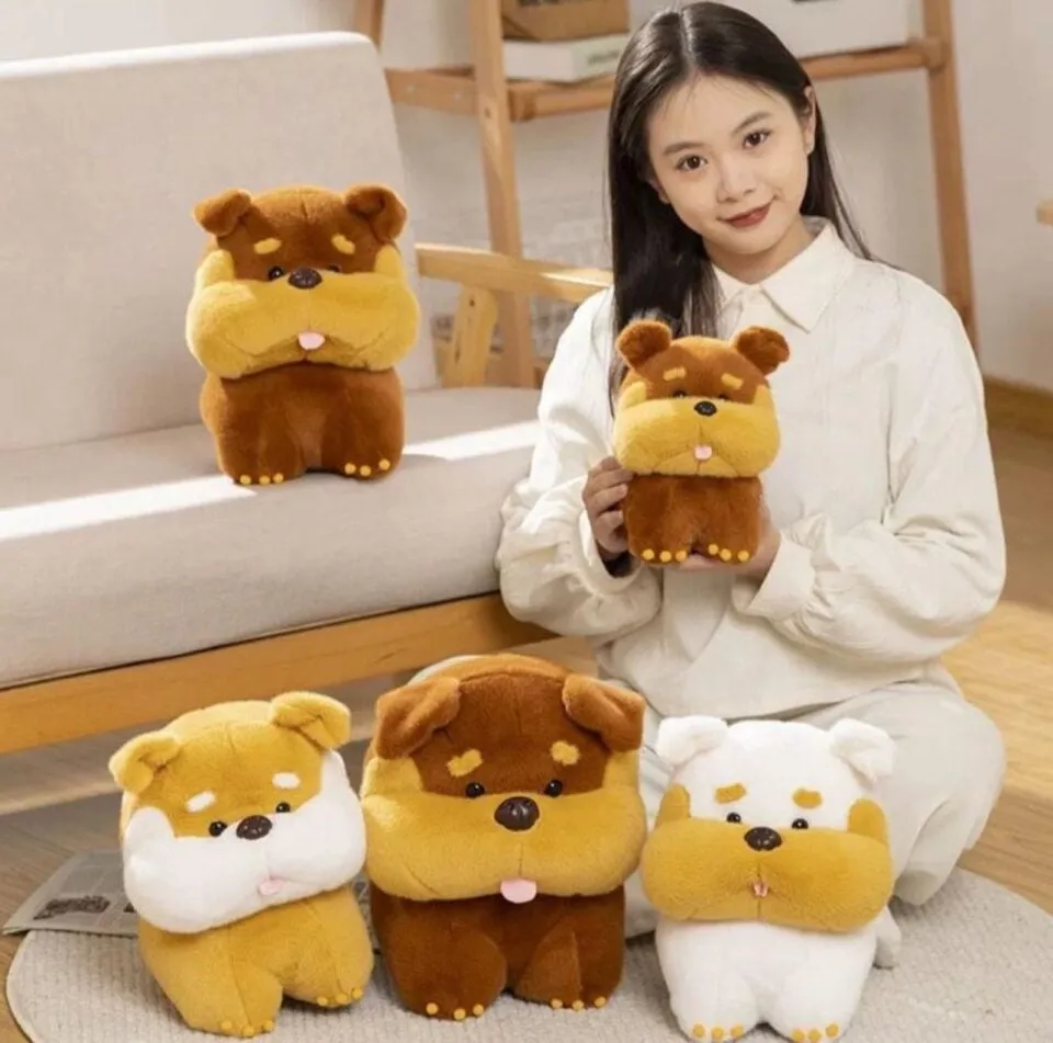 Maskotka Pluszowa Buldog 40cm Mix Kolorów Brązowy Żółty Biały