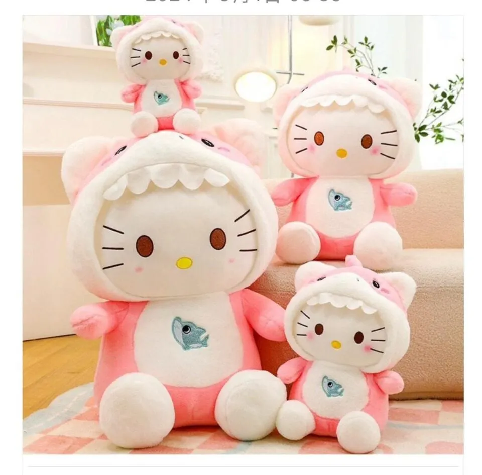 Maskotka Pluszowa 45cm Hello Kitty w Różowym Stroju Rekina