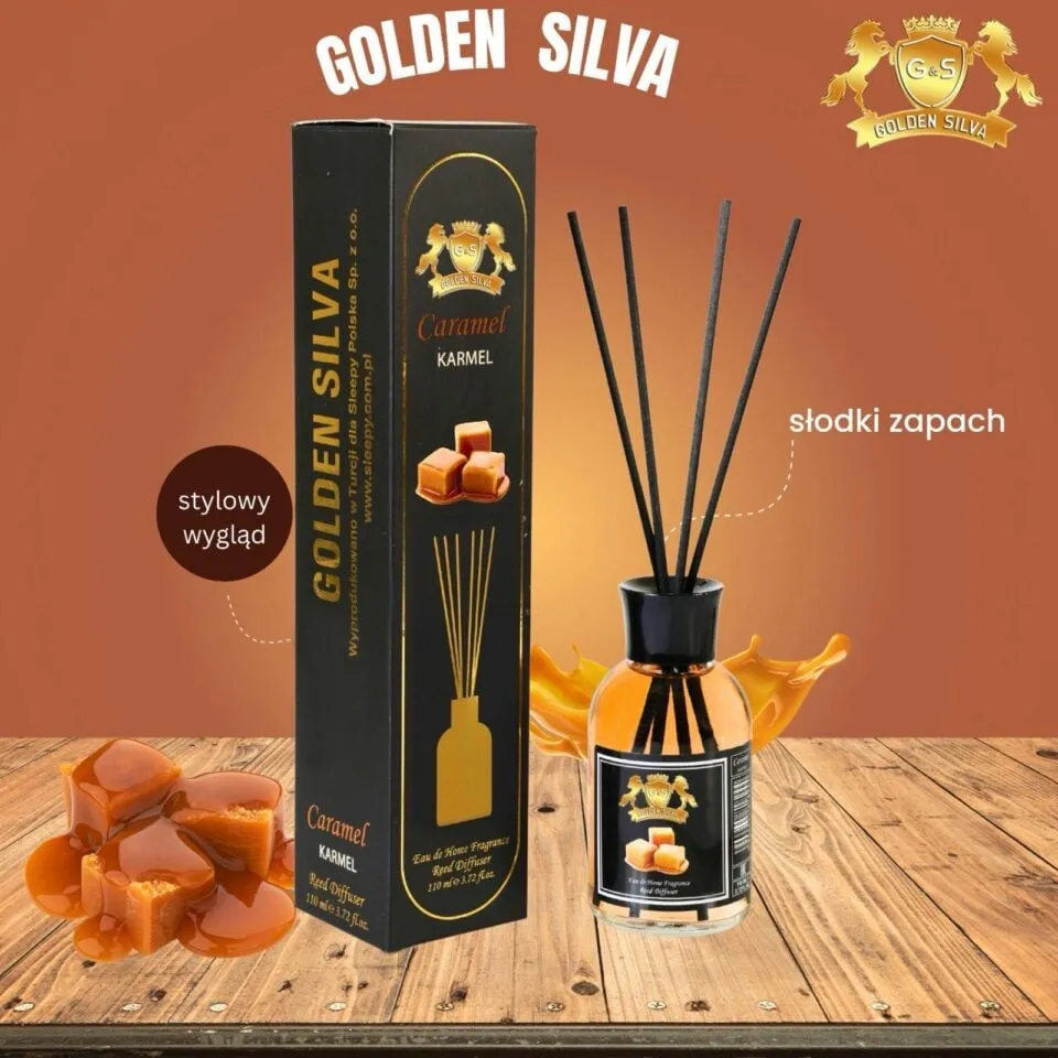 Zapach do domu Golden Silva Karmel z patyczkami 110ml