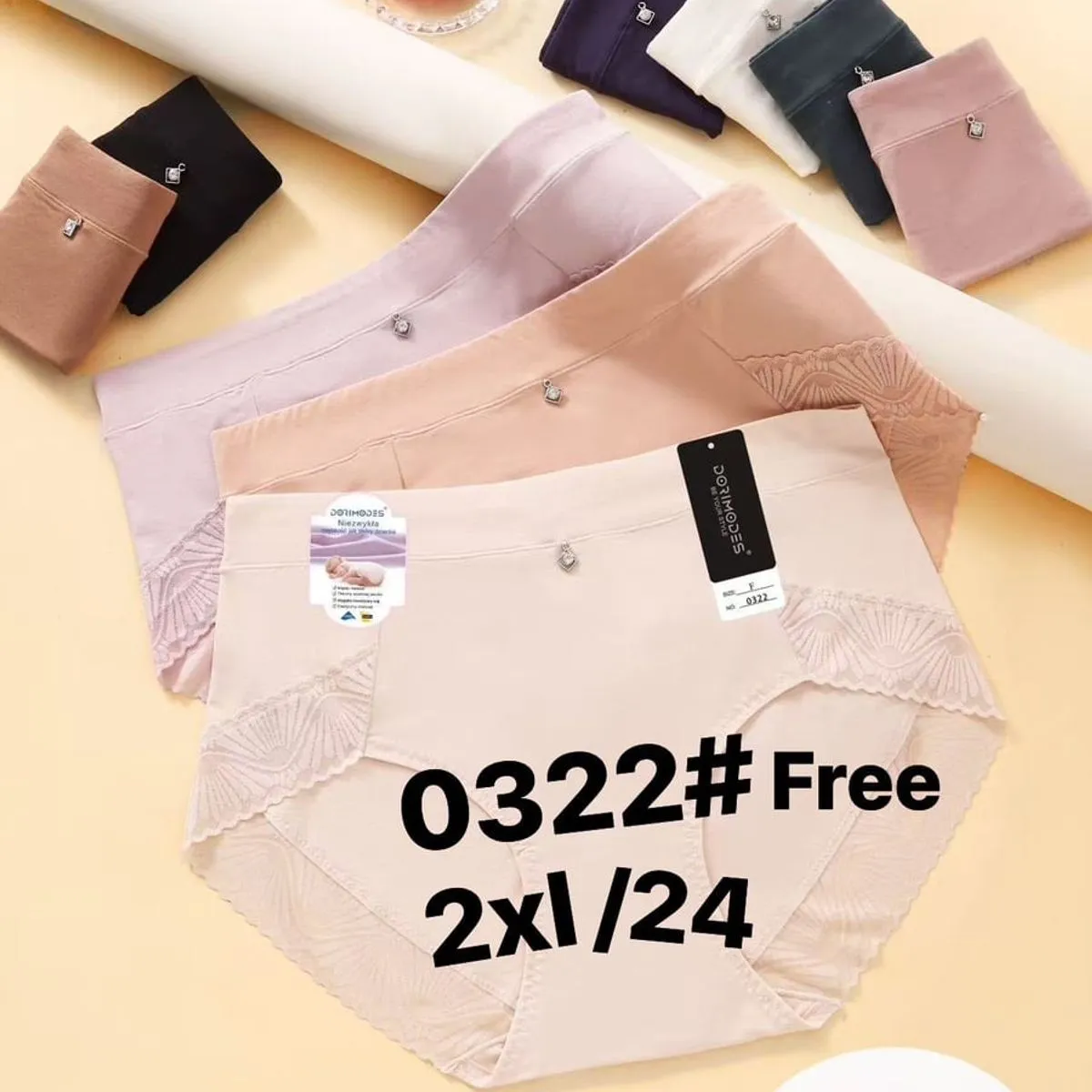 Majtki damskie DORIMODE 032#Free beżowe XL/24szt