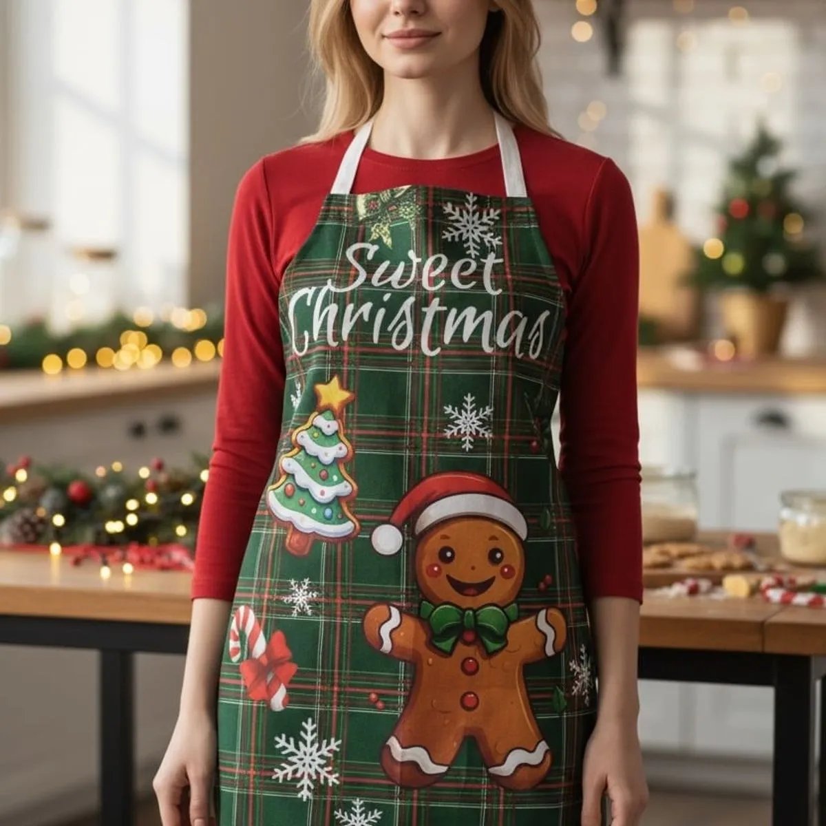 Fartuch Świąteczny Sweet Christmas z motywem piernika