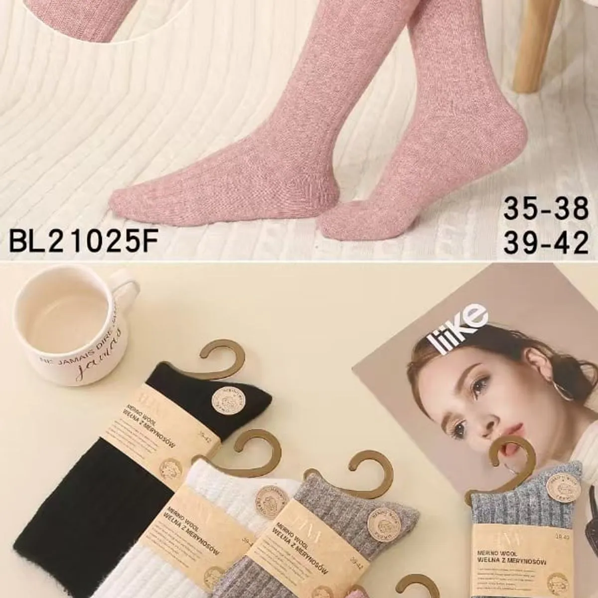 Skarpetki damskie fashion BZL21025F, rozmiary