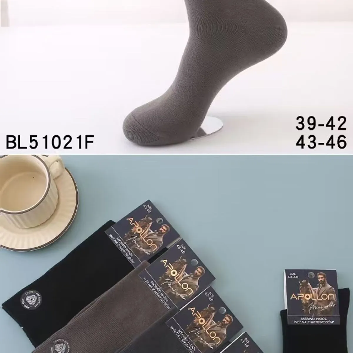 Skarpetki męskie Apollo Fashion szare