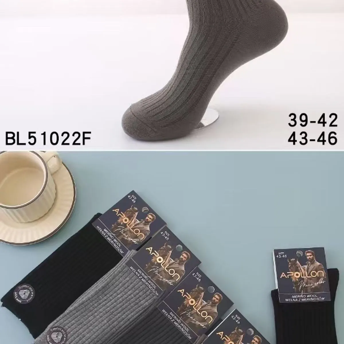 Skarpetki męskie Apollo Fashion szare