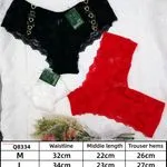 Majtki damskie koronkowe 3 szt. czarne czerwone białe M-L-XL