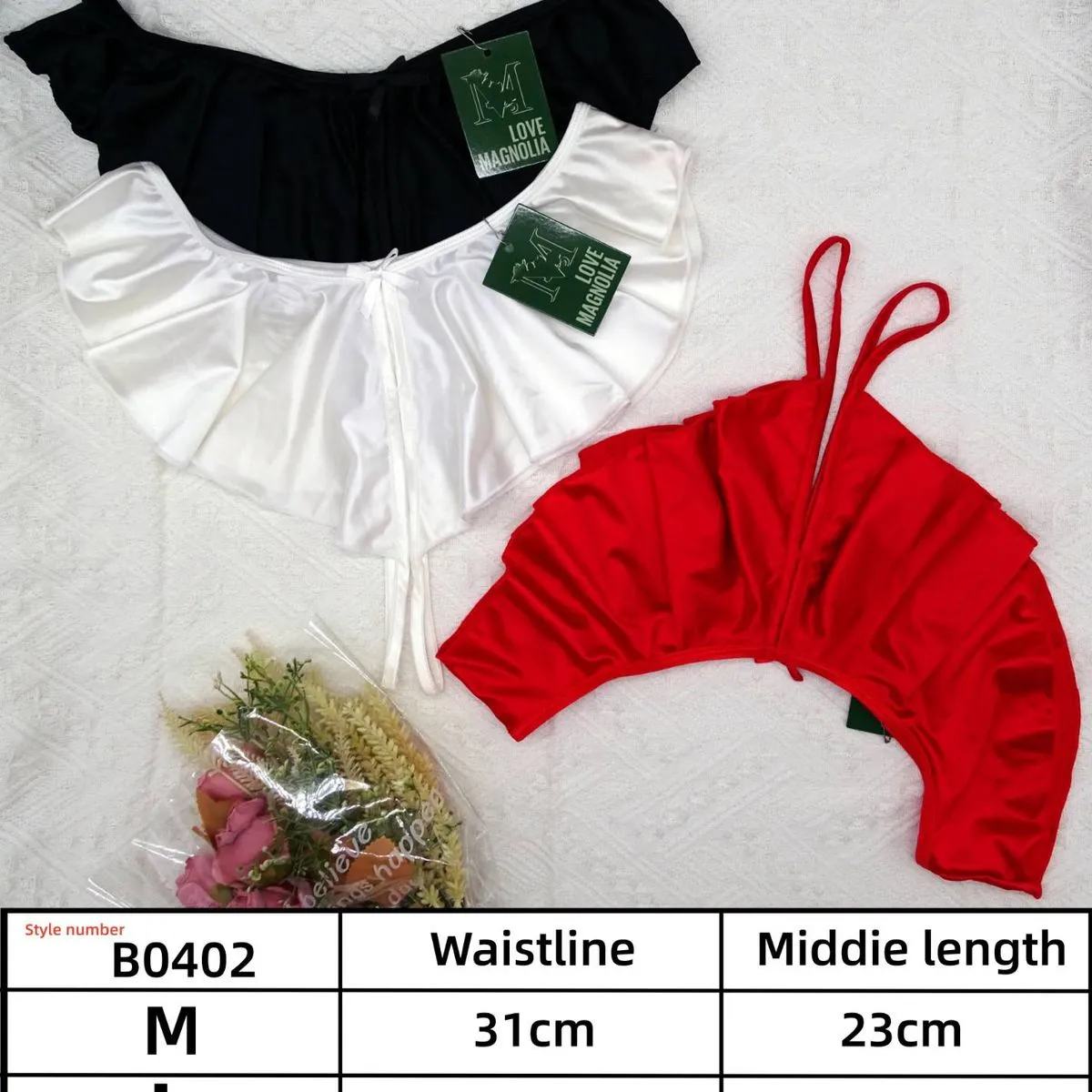 Majtki damskie Love Lala B0402 M/L czarne białe czerwone