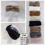 Opaski damskie futrzane Mix 12 szt 70% akryl 30% welna