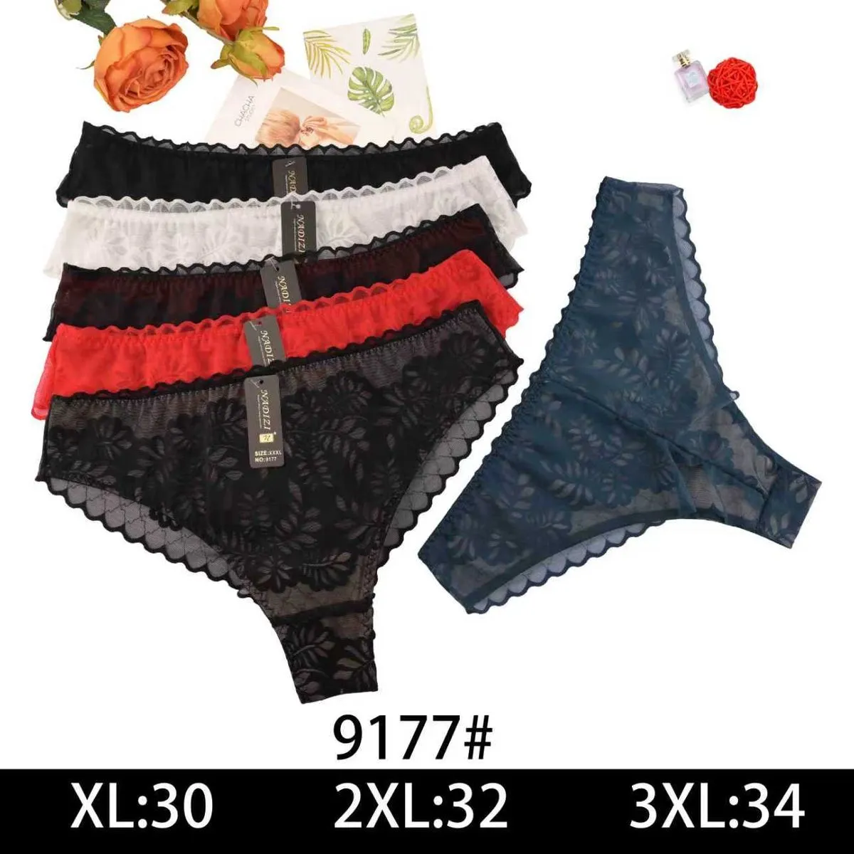 Majtki damskie koronkowe XL-3XL 9177#