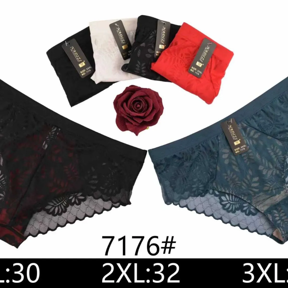 Majtki damskie koronkowe L:30 2XL:32 3XL:34 7176#