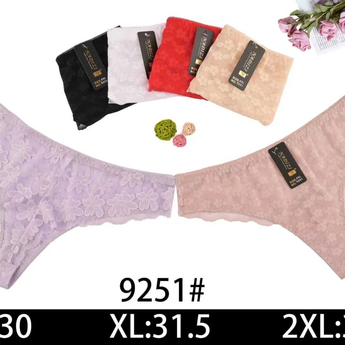 Majtki damskie koronkowe 9251# XL:30 XL:31 2XL:33