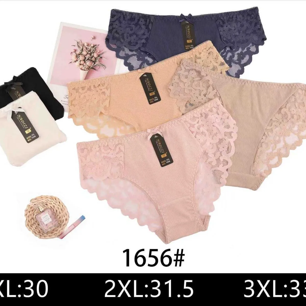 Majtki damskie koronkowe XL-3XL 16556#