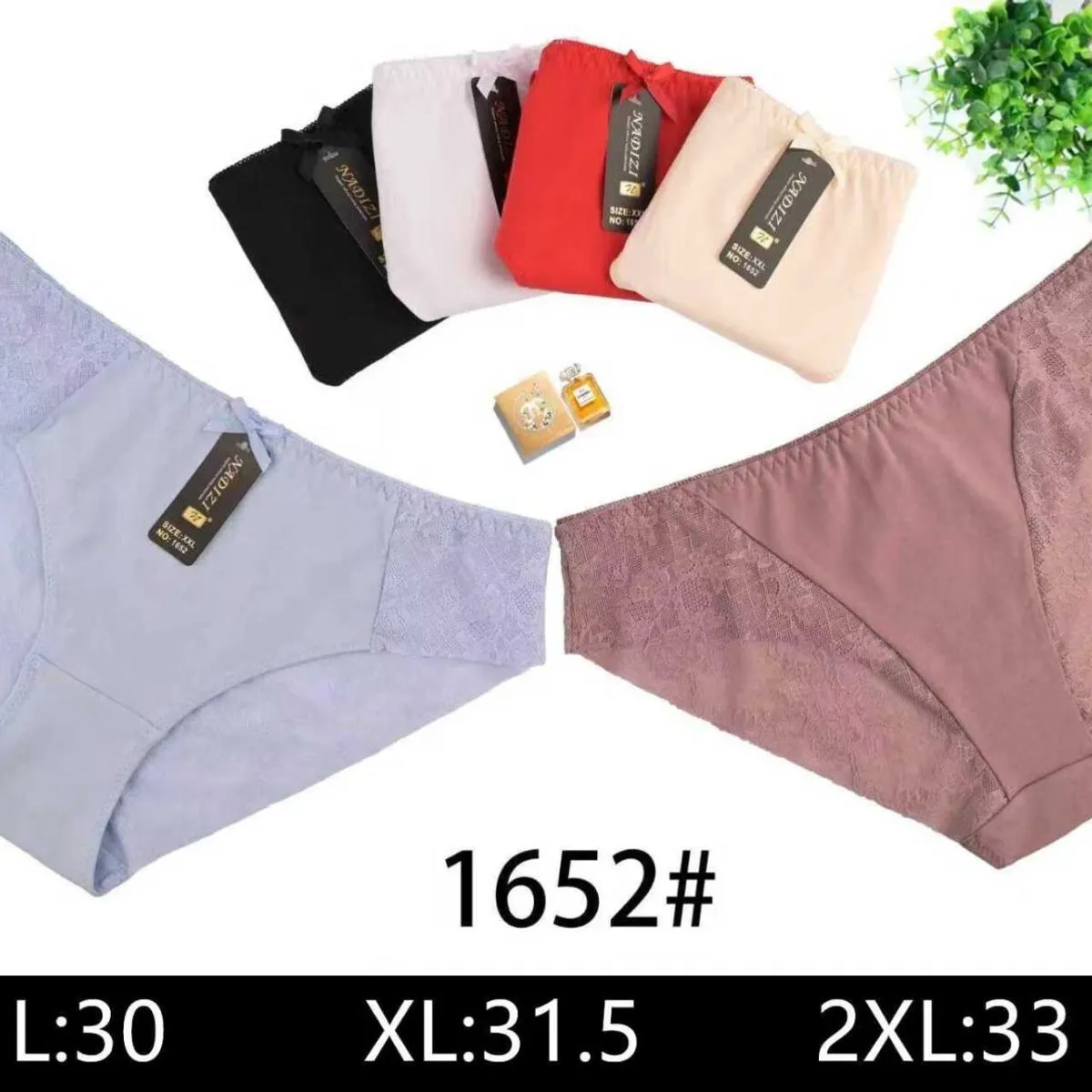 Majtki damskie koronkowe L:30 XL:31.5 2XL:33 1652#