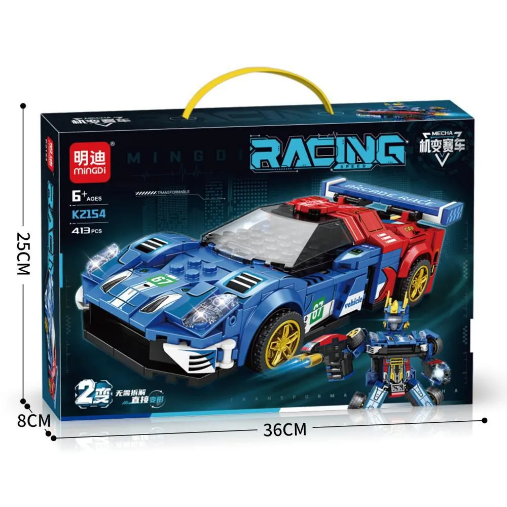 Klocki MINGO Racing Samochód z Robotem 25x14x6 cm