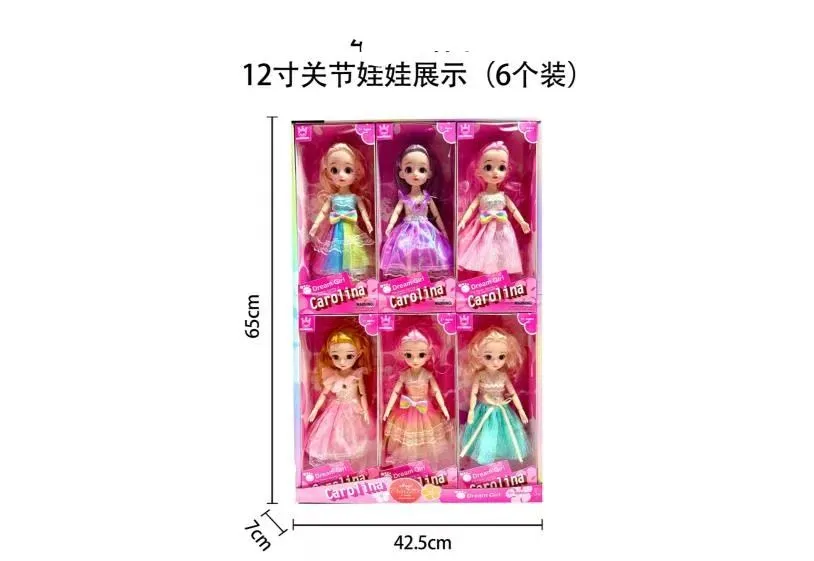Zestaw 6 lalek Barbie 12+ cali 42cm x 25cm x 6cm