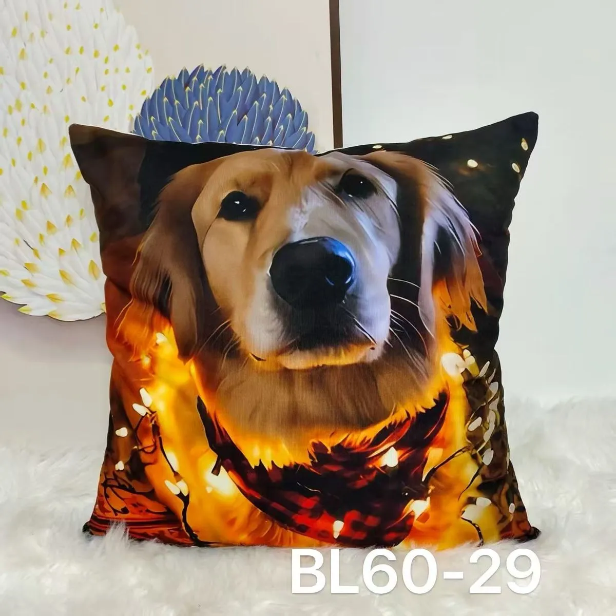 Poszewki na poduszkę 40x40 cm z golden retrieverem BL660-29