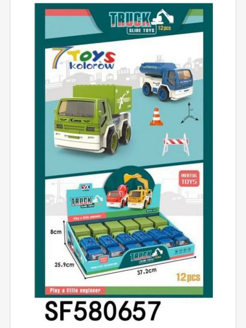 Zabawka Truck Slime kolorowe pojazdy 12 szt