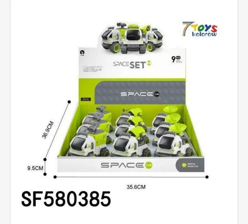 Zabawki Samochody Space Set 9 szt