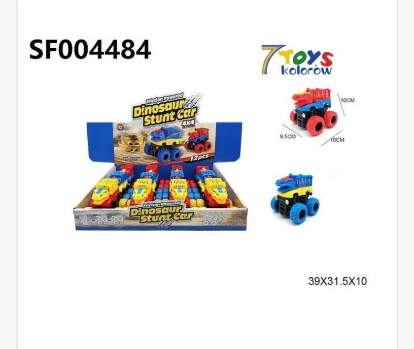 Zabawka Dino Stunt Car kolorowy 10cm SF004884