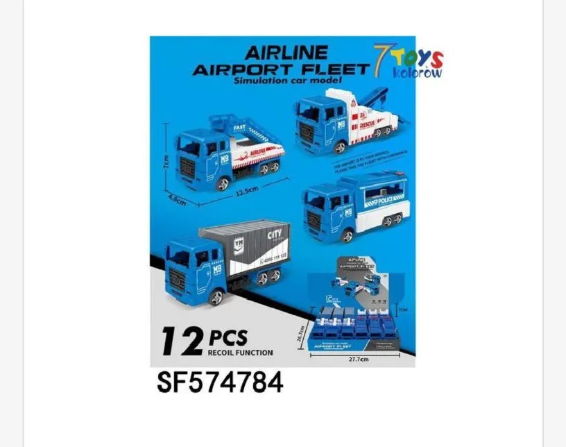 Zabawki Samochod Airline Airport Fleet 12 szt