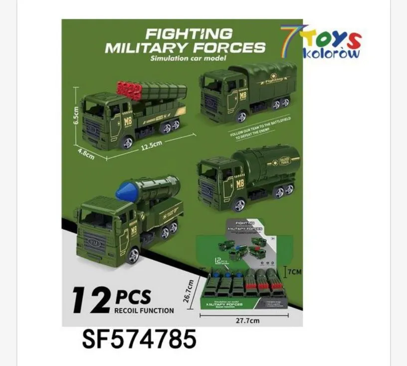 Zabawki Samochody Wojskowe Military Fighting Forces 12szt
