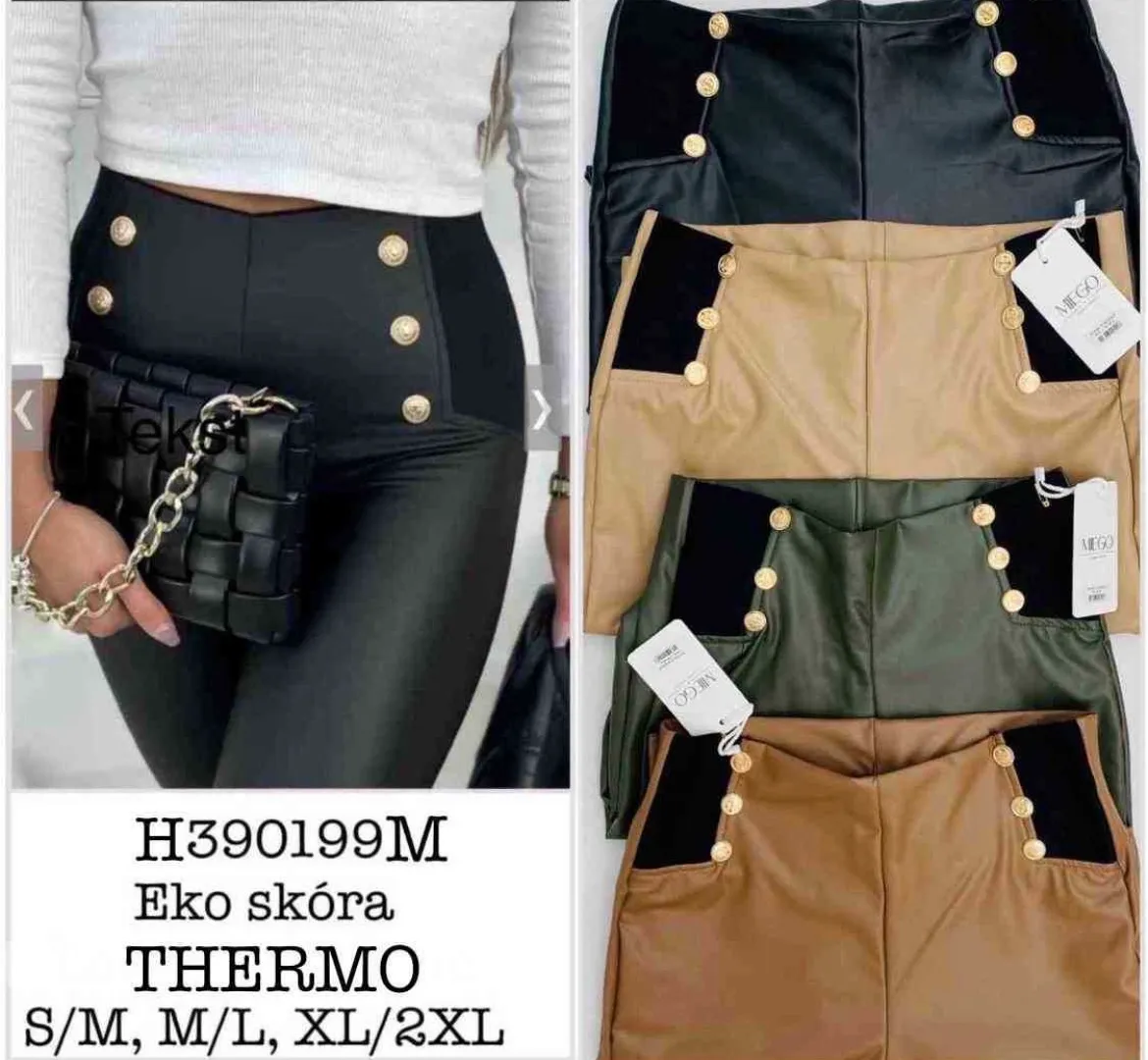 Legginsy damskie termo eko skóra S-3XL