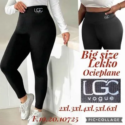 Legginsy damskie Big Size czarne 2XL-6XL