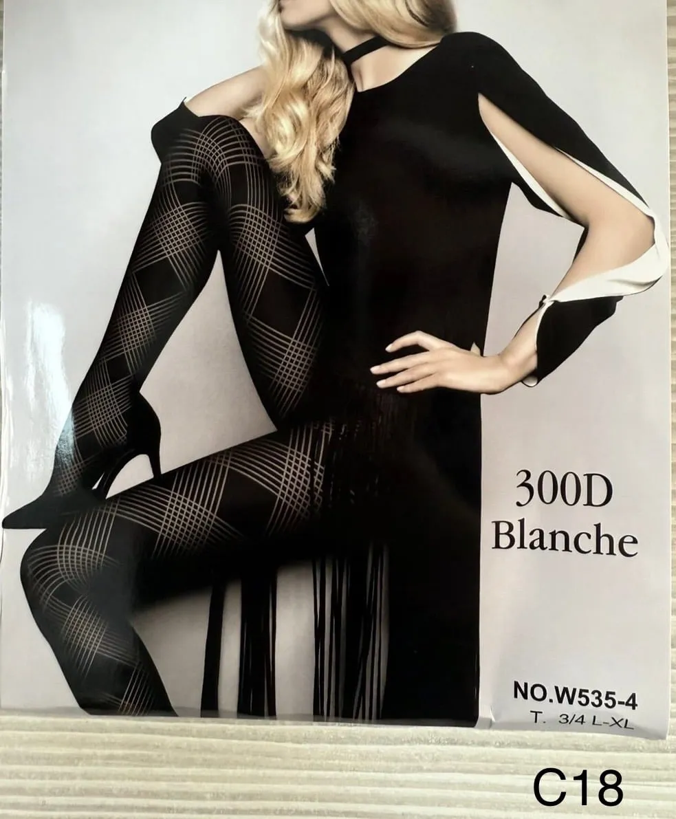Rajstopy damskie 300D wzór rombowy S/M, L-XL