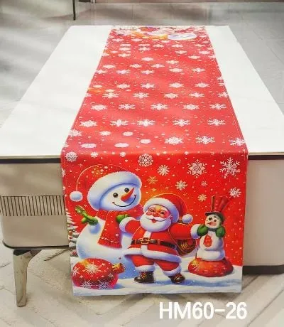 Świąteczne Bieżniki Stołowe 85x85cm Czerwone z Mikołajem