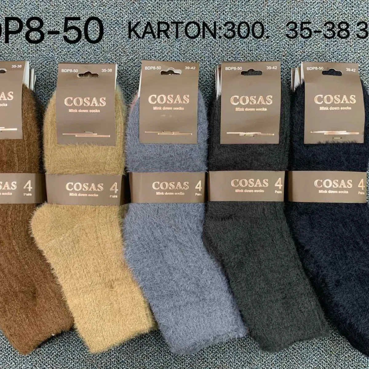 Skarpetki damskie COSAS futrzane 4 pary, BDP8-50