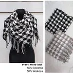 Szaliki damskie w kratę 50% bawełna 50% wiskoza mix 5531