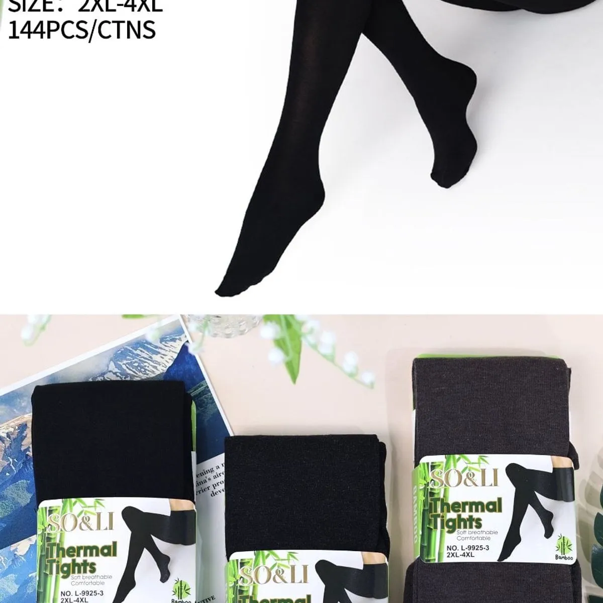 Rajstopy damskie SO&LI termiczne 2XL-4XL