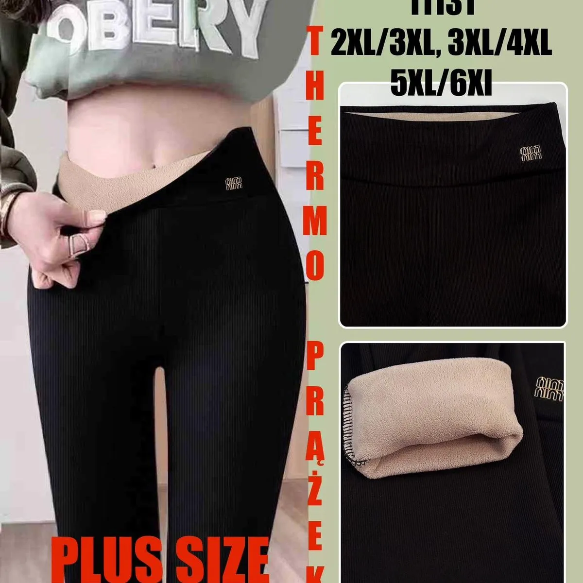 Legginsy damskie termoaktywne plus size 2XL/3XL-6XL