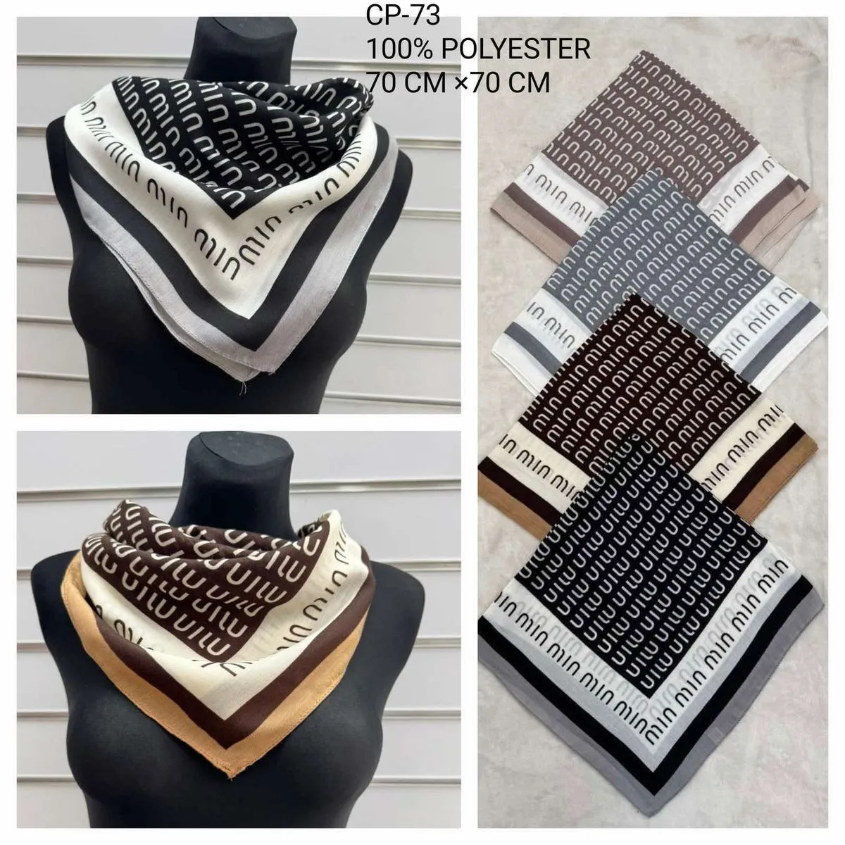 Szaliki damskie 100% poliester 70x70 cm CP-73