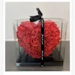 Prezent Pudełko Kwiaty Różowe Serce 35cm