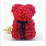 Prezent Pudełko Miś z Kwiatów Różowych 18cm