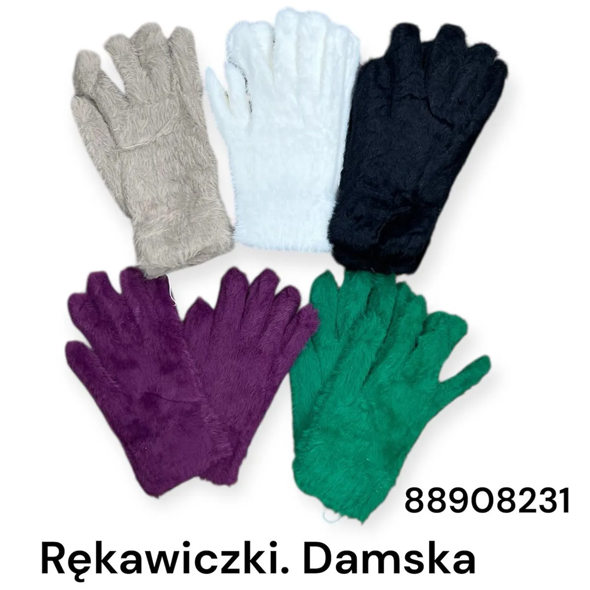 Rękawiczki damskie futrzane 5 kolorów