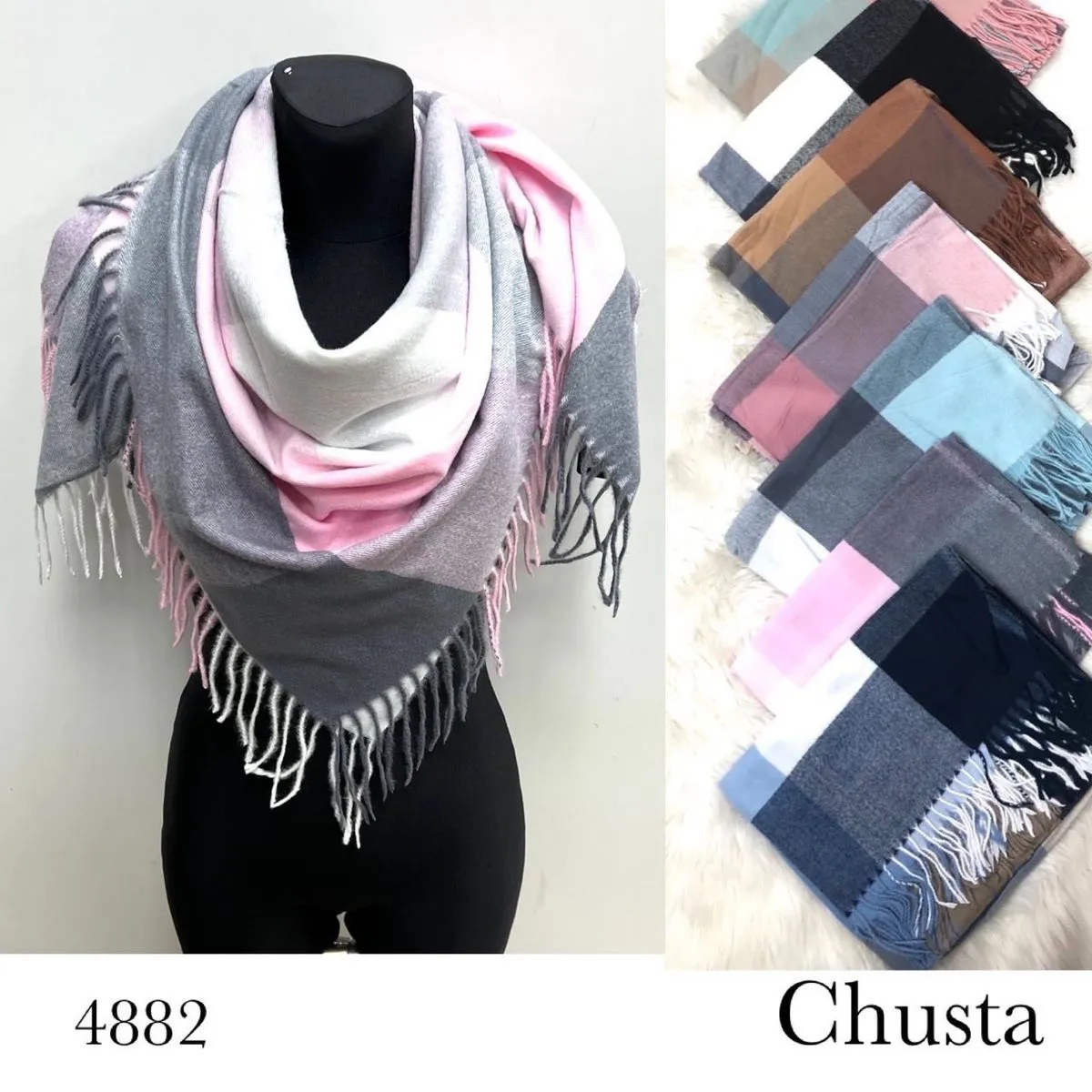 Szaliki damskie Chusta 12 szt mix kolorów