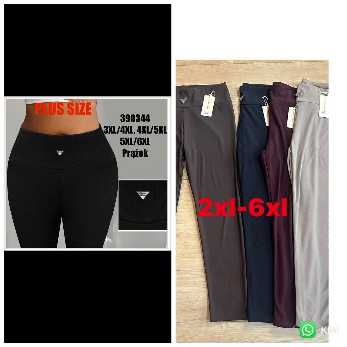 Leggingsy damskie plus size 3XL-6XL Prążek