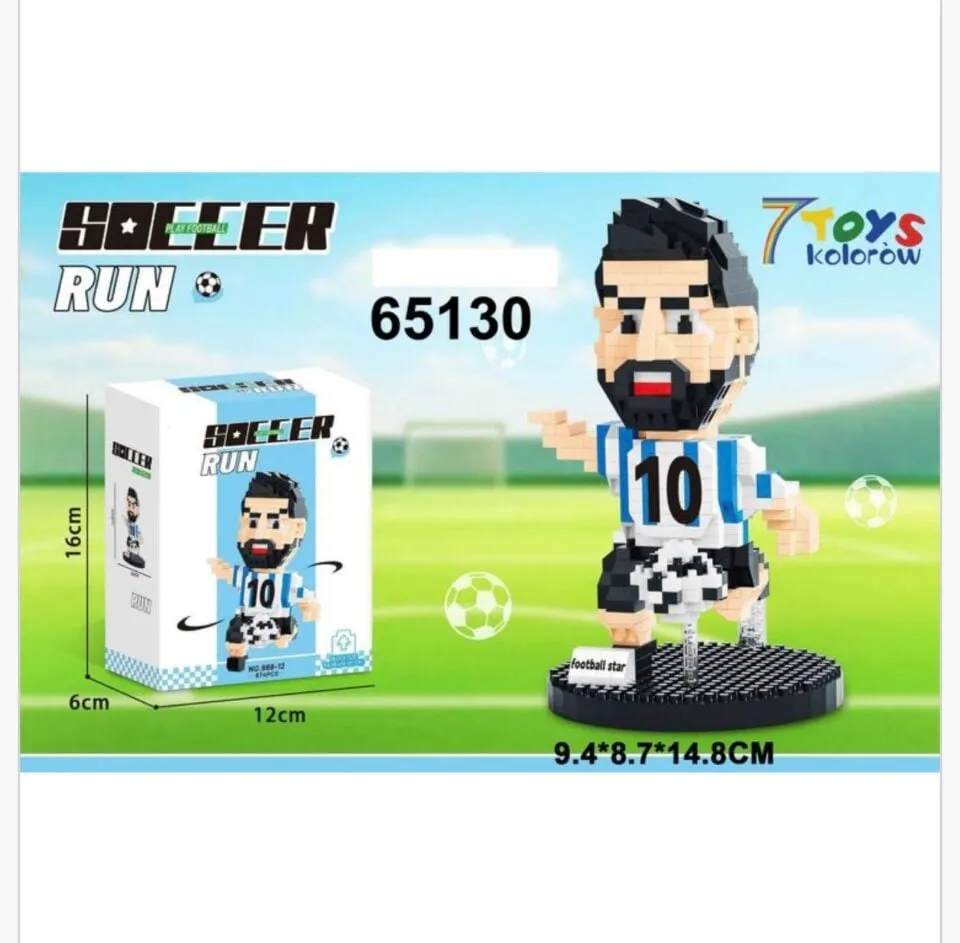 Klocki Soccer Run 874PCS Piłkarz Argentyna 14.8cm