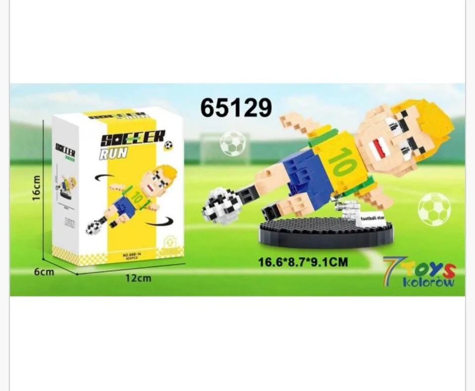 Klocki Soccer Run 620PCS Piłkarz nr 10 16.6x8.7cm