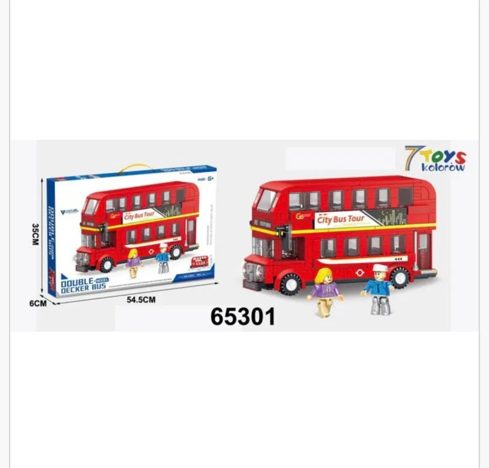 Klocki City Bus Tour 391PCS Piętrowy Autobus Londyński 65x54x38cm