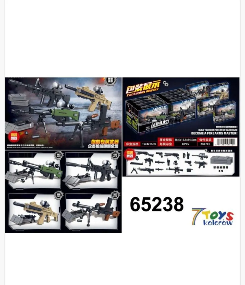 Klocki Pistolety Armory Zestaw Militarny 8 szt. Display